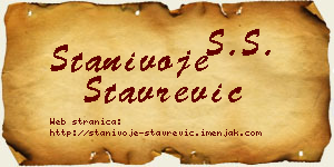 Stanivoje Stavrević vizit kartica